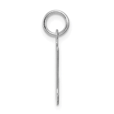 Sterling Silver Rhodium-plated Stamped Letter Initial Charm Pendant for Necklace or Bracelet, 20 x 14mm (163M)