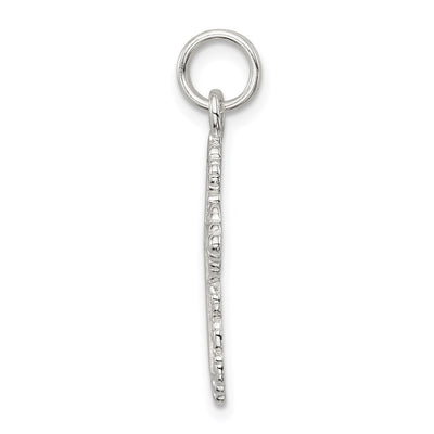 Sterling Silver Rhodium-plated Cross Charm, 24 x 14mm