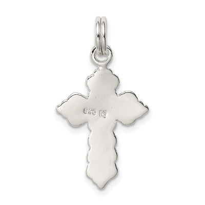 Sterling Silver Rhodium-plated Cross Charm, 24 x 14mm
