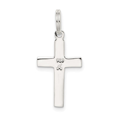 Sterling Silver Rhodium-plated Latin Cross Charm, 27 x 18mm
