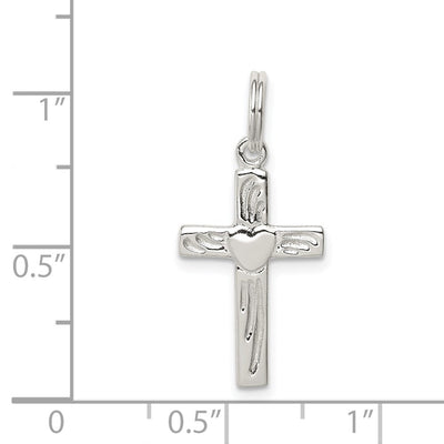 Sterling Silver Rhodium-plated Latin Cross Charm, 27 x 18mm