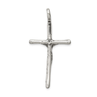 Sterling Silver Antiqued Crucifix Charm, 48 x 25mm