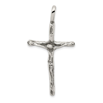 Sterling Silver Antiqued Crucifix Charm, 48 x 25mm