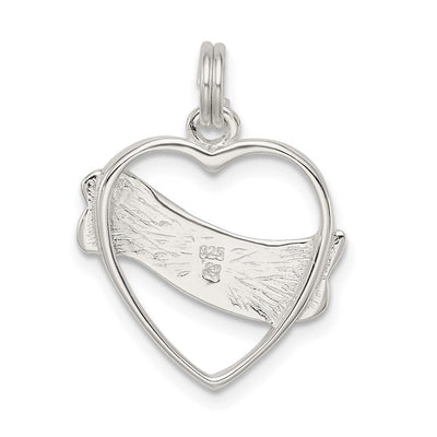 Sterling Silver Heart Charm, 21 x 21mm
