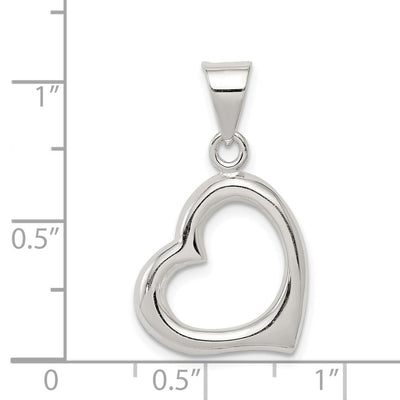 Sterling Silver Heart Pendant, 13 x 13mm
