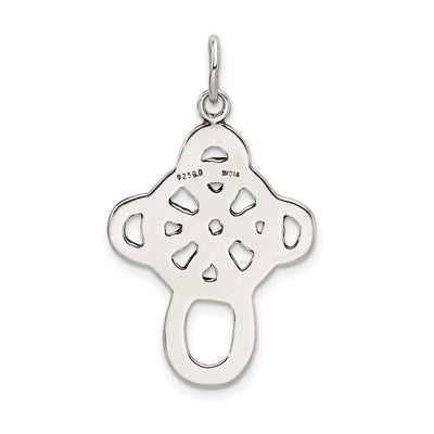 Sterling Silver Antiqued Celtic Cross Charm, 38 x 23mm