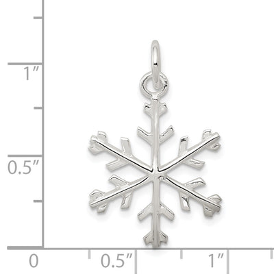 Sterling Silver Snowflake Pendant, 28 x 18mm