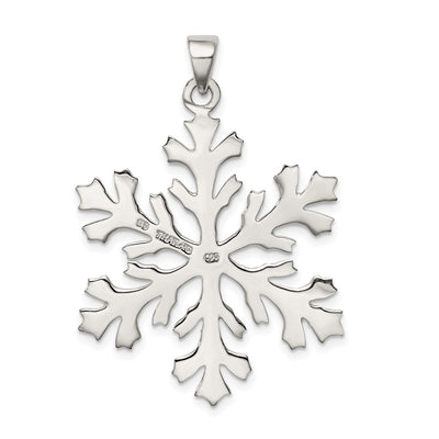 Sterling Silver Snowflake Pendant, 42 x 30mm