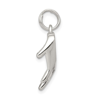 Sterling Silver Rhodium-plated Enameled Piano Charm