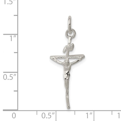 Sterling Silver Inri Crucifix Pendant, 31 x 11mm