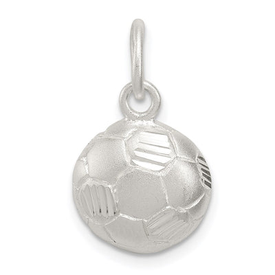 Sterling Silver Diamond Cut Soccer Ball Charm