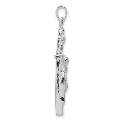 Sterling Silver Inri Crucifix Pendant, 44 x 21mm