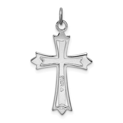 Sterling Silver Platinum-plated & Gold-plated Cross Pendant, 27 x 18mm