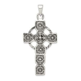Sterling Silver Antiqued Celtic Cross Pendant (Style QC5273)
