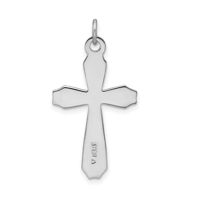 Sterling Silver Platinum-plated & 18K Gold-plated Cross Pendant, 29 x 17mm