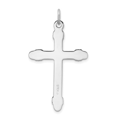 Sterling Silver Platinum-plated & 18K Gold-plated Rope Cross Pendant, 38 x 20mm