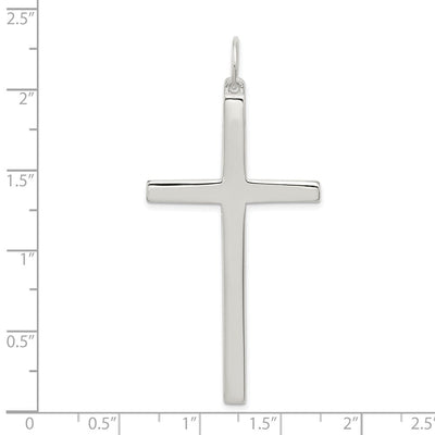 Sterling Silver Latin Cross Pendant, 53 x 28mm