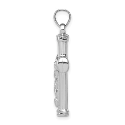 Sterling Silver Rhodium-plated Hollow Latin Crucifix Pendant, 33 x 18mm