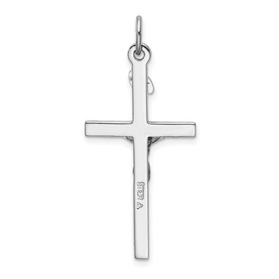 Sterling Silver Platinum-plated & 18K Gold-plated Crucifix Pendant, 36 x 18mm