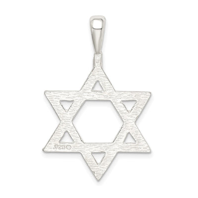 Sterling Silver Star of David Charm, 37 x 24mm