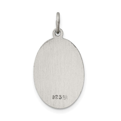 Sterling Silver Antiqued Sacred Heart of Jesus Medal, 22 x 15mm