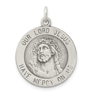Sterling Silver Antiqued Ecce Homo Medal, 23 x 17mm