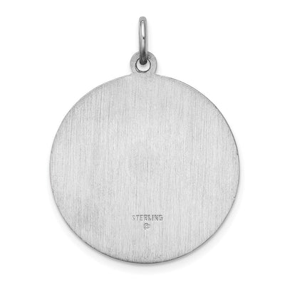 Sterling Silver Rhodium-plated Our Lady of Guadalupe Medal, 31 x 25mm