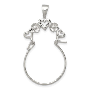 Sterling Silver Heart Charm Holder (Style QC567)