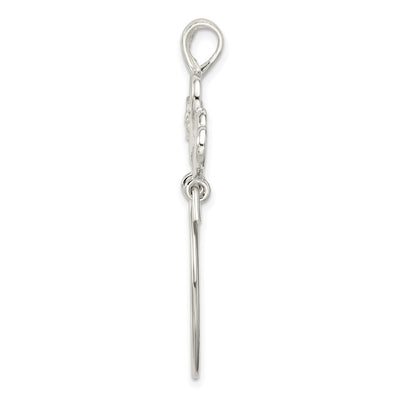 Sterling Silver Heart Charm Holder, 44 x 23mm