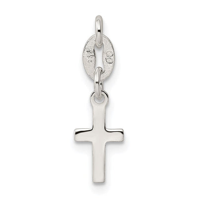 Sterling Silver Cross Charm, 12 x 9mm