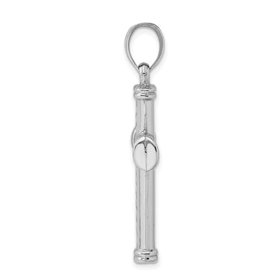Sterling Silver Rhodium-plated Diamond -cut Reversible Cross Pendant, 48 x 25mm