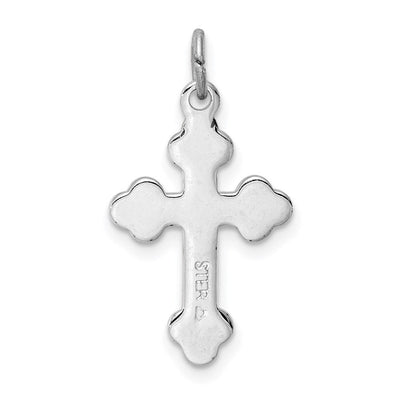 Sterling Silver Platinum-plated & 18K Gold-plated Cross Charm, 24 x 14mm