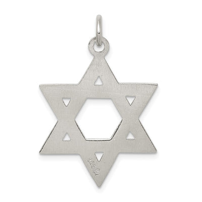 Sterling Silver Star of David Charm, 28 x 23mm