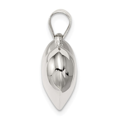 Sterling Silver Rhodium-plated Puffed Heart Charm, 22 x 18mm
