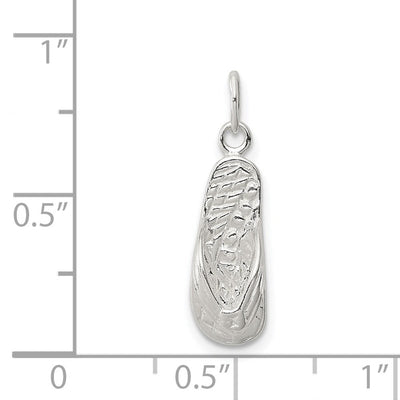 Sterling Silver Flip Flop Charm, 18 x 7mm