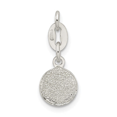 Sterling Silver Enameled Soccer Ball Charm, 10 x 9mm