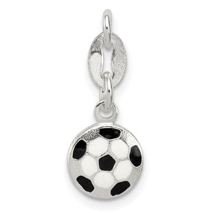 Sterling Silver Enameled Soccer Ball Charm (Style QC6476)
