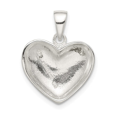Sterling Silver Polished Heart Pendant, 22 x 20mm