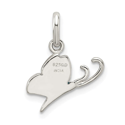 Sterling Silver Enameled Butterfly Charm, 20 x 15mm