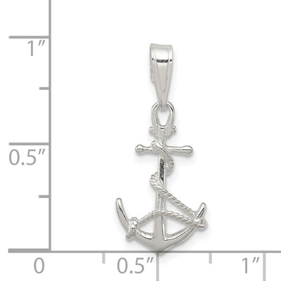 Sterling Silver Anchor & Rope Pendant