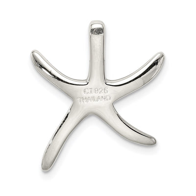Sterling Silver Rhodium-plated Starfish Slide Pendant