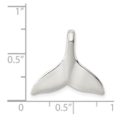 Sterling Silver Whale Tail Slide Pendant