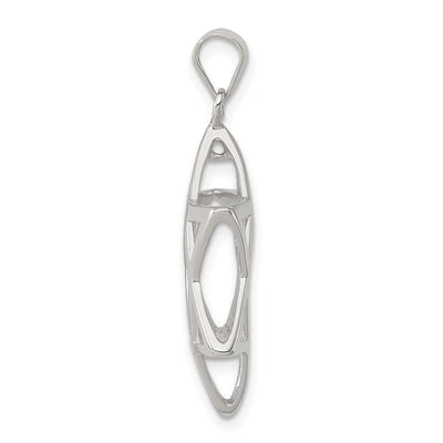 Sterling Silver Rhodium-plated Puffed Star of David Pendant