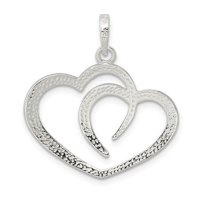 Sterling Silver Polished Heart Pendant, 29 x 27mm