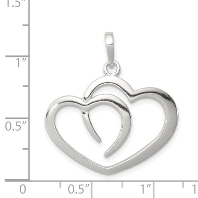 Sterling Silver Polished Heart Pendant, 29 x 27mm