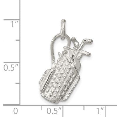 Sterling Silver Golf Bag Charm, 22 x 13mm