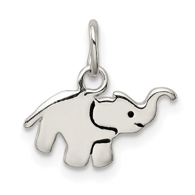Sterling Silver Enameled Elephant Charm, 13.17 x 13.13mm