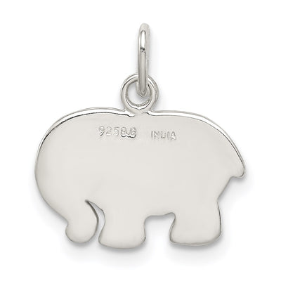 Sterling Silver Enameled Elephant Charm, 16.4 x 14.58mm