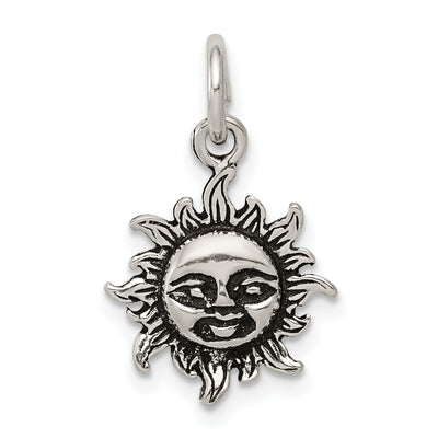 Sterling Silver Antiqued Sun Charm