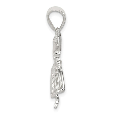 Sterling Silver Polished Ballerina Pendant, 33 x 24mm